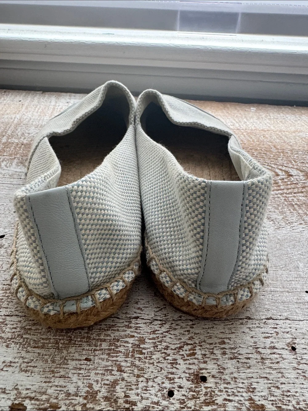 Tory Burch light blue color block espadrilles size 8. Seltzer blue